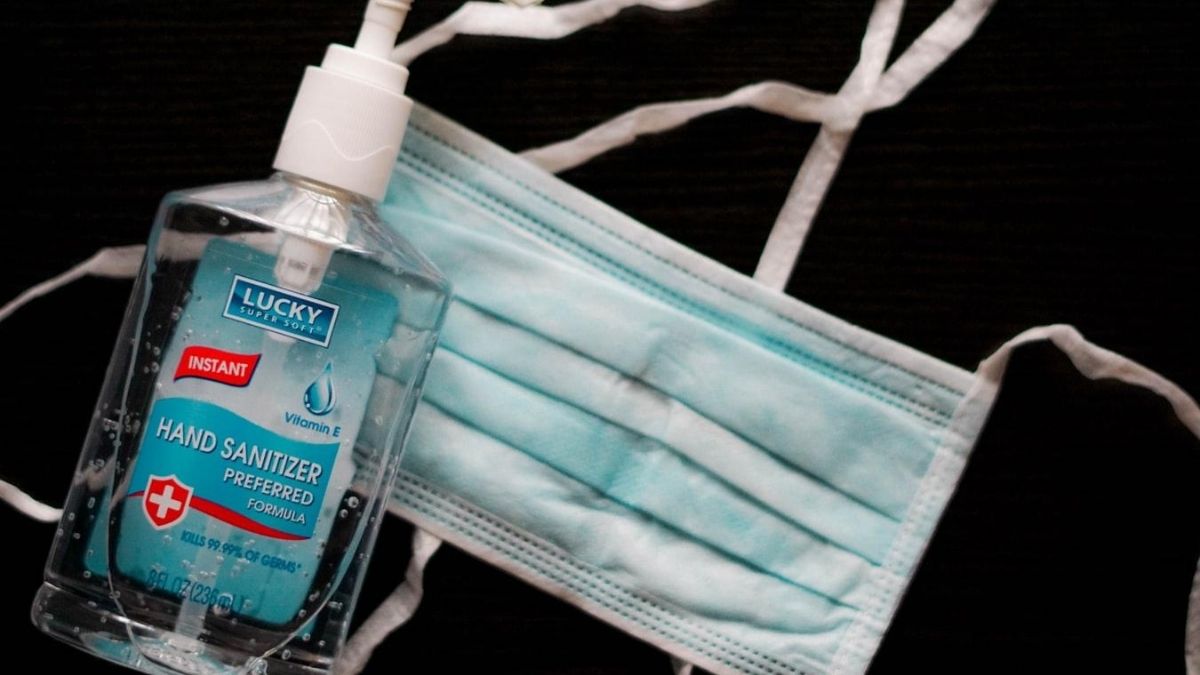 sanitizer and mask
