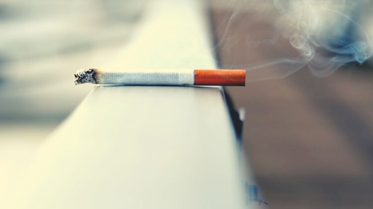 burning cigarette