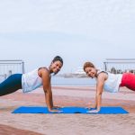 women doing a plank