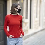 woman wearing mask