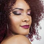 model with curly hair