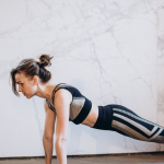 woman working out at home