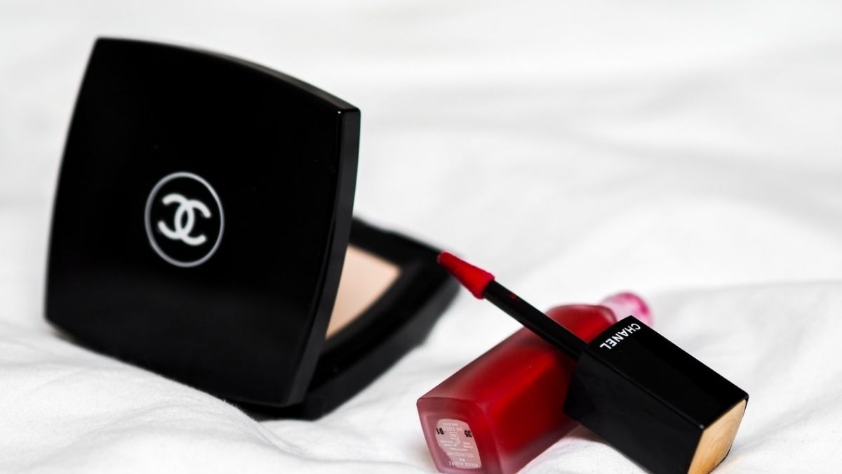powder and lipstick