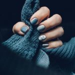 blue manicure