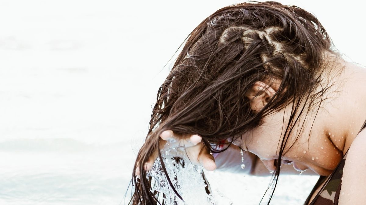 washing hair