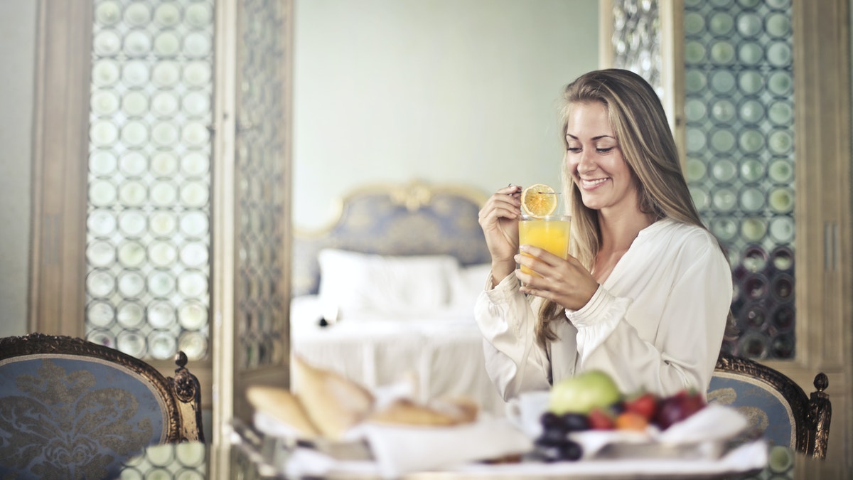 woman in hotel