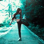 woman stretching