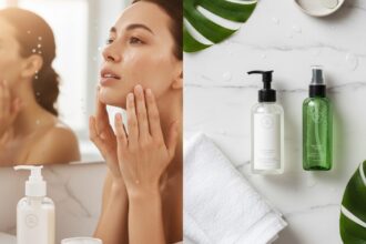 Εφαρμογή λαδιού καθαρισμού για διπλό καθαρισμό προσώπου.