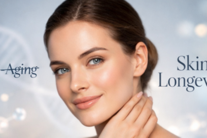 Επαγγελματική φωτογραφία αισθητικής για το άρθρο Skin Longevity του Beautymag.gr που αναλύει το bio-hacking και τις νέες αντιγηραντικές θεραπείες.
