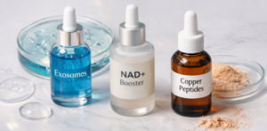 Συστατικά skin longevity όπως εξωσώματα, NAD+ και πεπτίδια χαλκού