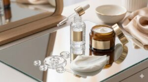 Εφαρμογή ορού με υαλουρονικό οξύ για ενυδάτωση